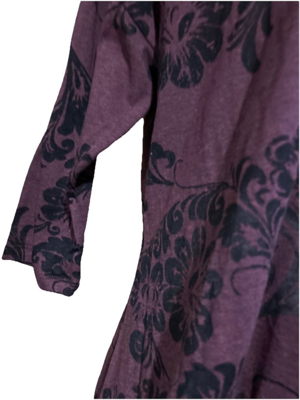 Peruvian Connection 3/4 Sleeve Floral Burnout Tunic Top Shirt XL Whimsigoth - Picture 5 of 10
